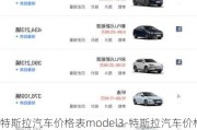 特斯拉汽车价格表model3-特斯拉汽车价格表models