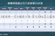 宝马3系保养一次大概多少钱-宝马3系6万公里保养项目