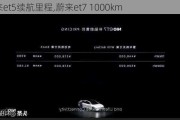 蔚来et5续航里程,蔚来et7 1000km