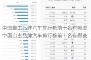 中国自主品牌汽车排行榜前十名有哪些-中国自主品牌汽车排行榜前十名有哪些