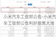 小米汽车工信部公告-小米汽车工信部公告利好股票大涨