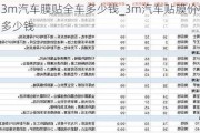 3m汽车膜贴全车多少钱_3m汽车贴膜价格多少钱