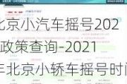 北京小汽车摇号2024政策查询-2021年北京小轿车摇号时间