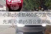 小鹏p5续航460多少度电充满_小鹏p5百公里用电