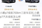 小鹏p7续航700km三款车区别,小鹏p7汽车续航怎么样