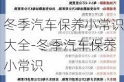 冬季汽车保养小常识大全-冬季汽车保养小常识