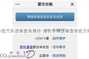 小型汽车违章查询潍坊-潍坊车辆违章查询官方网站