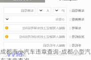 成都市小汽车违章查询-成都小型汽车违章查询