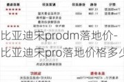 比亚迪宋prodm落地价-比亚迪宋pro落地价格多少