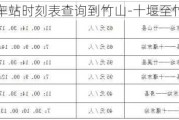 十堰汽车站时刻表查询到竹山-十堰至竹山客车