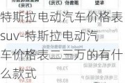 特斯拉电动汽车价格表suv-特斯拉电动汽车价格表二三万的有什么款式