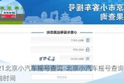 2021北京小汽车摇号查询-北京小汽车摇号查询结果查询时间