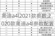 奥迪a4l2021款参数,2020款奥迪a4l参数配置