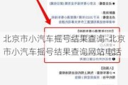 北京市小汽车摇号结果查询-北京市小汽车摇号结果查询网站电话