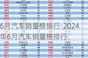 6月汽车销量榜排行-2024年6月汽车销量榜排行