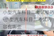 小型汽车科目二考试技巧-小型汽车科目二考试内容有哪些