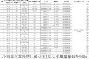 小排量汽车补贴目录-2021年买小排量车有补贴吗