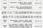 最新汽车三包法退换车条件2020-最新汽车三包法退换车条件规定