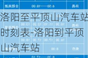 洛阳至平顶山汽车站时刻表-洛阳到平顶山汽车站