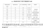 关于新能源汽车补贴_2021年新能源汽车补贴政策解读