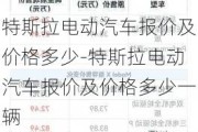 特斯拉电动汽车报价及价格多少-特斯拉电动汽车报价及价格多少一辆