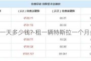 特斯拉租一天多少钱?-租一辆特斯拉一个月多少钱