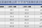 比亚迪价格上调-比亚迪汽车降价多少钱