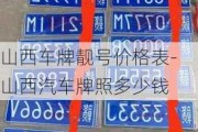 山西车牌靓号价格表-山西汽车牌照多少钱