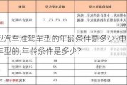 申请小型汽车准驾车型的年龄条件是多少-申请小型汽车准驾车型的,年龄条件是多少?