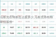 马斯克在特斯拉占股多少,马斯克持有特斯拉股份