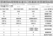 比亚迪汉ev冠军版销量排行榜最新,比亚迪汉ev冠军版销量排行榜