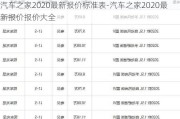 汽车之家2020最新报价标准表-汽车之家2020最新报价报价大全