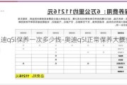 奥迪q5l保养一次多少钱-奥迪q5l正常保养大概多少钱