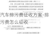 汽车排污费征收方案-排污费怎么征收