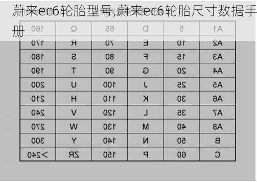 蔚来ec6轮胎型号,蔚来ec6轮胎尺寸数据手册