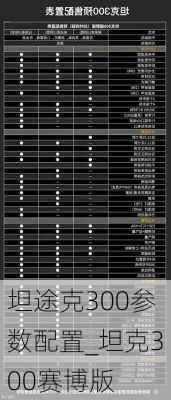 坦途克300参数配置_坦克300赛博版