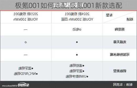 极氪001如何选配,极氪001新款选配