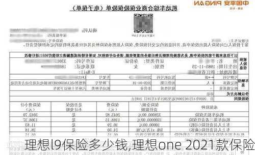 理想l9保险多少钱,理想one 2021款保险