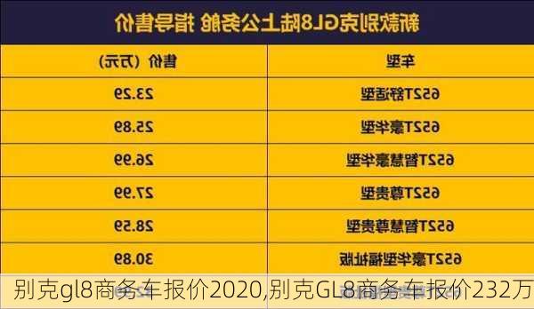 别克gl8商务车报价2020,别克GL8商务车报价232万