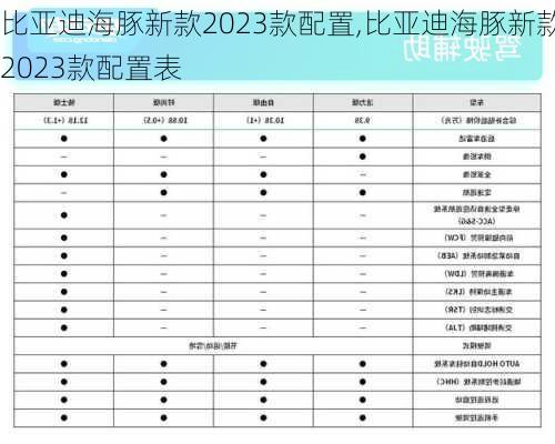 比亚迪海豚新款2023款配置,比亚迪海豚新款2023款配置表