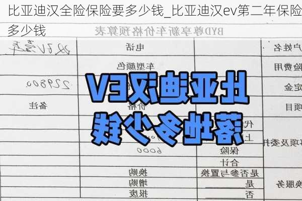 比亚迪汉全险保险要多少钱_比亚迪汉ev第二年保险多少钱