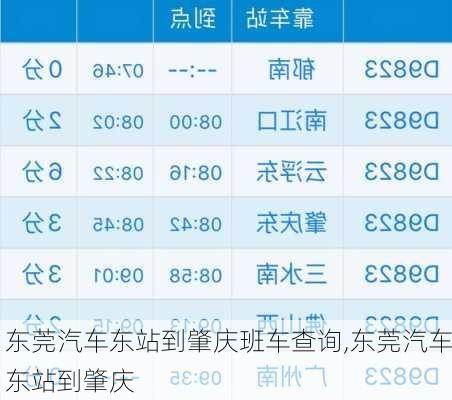 东莞汽车东站到肇庆班车查询,东莞汽车东站到肇庆