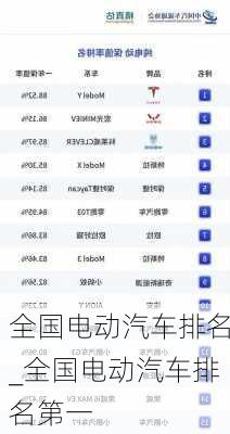 全国电动汽车排名_全国电动汽车排名第一