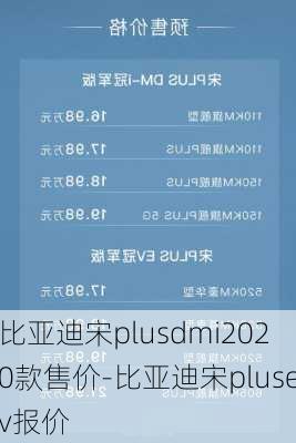 比亚迪宋plusdmi2020款售价-比亚迪宋plusev报价