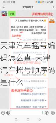 天津汽车摇号编码怎么查-天津汽车摇号顺序码是什么