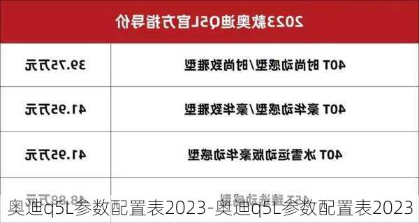 奥迪q5L参数配置表2023-奥迪q5L参数配置表2023