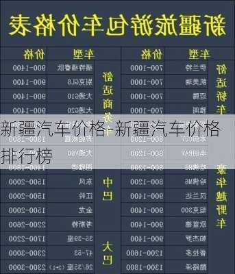 新疆汽车价格-新疆汽车价格排行榜