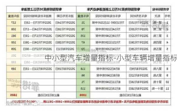 中小型汽车增量指标-小型车辆增量指标