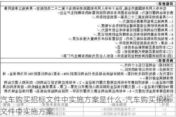 汽车购买招标文件中实施方案是什么-汽车购买招标文件中实施方案