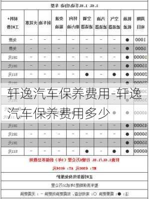 轩逸汽车保养费用-轩逸汽车保养费用多少